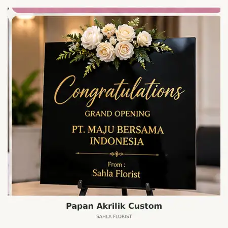 Papan Bunga Akrilik Coblong